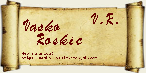 Vasko Roškić vizit kartica